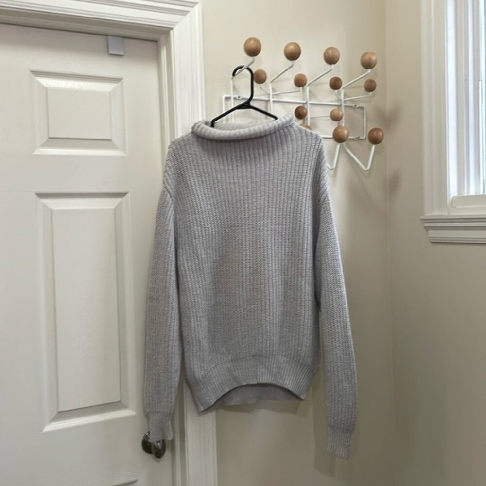 Aritzia Wilfred Wool Oversized Turtle Neck Grey